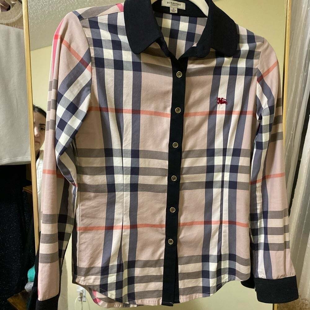 Burberry dress shirt plaid luxury button up cute preppy shirt top iconic